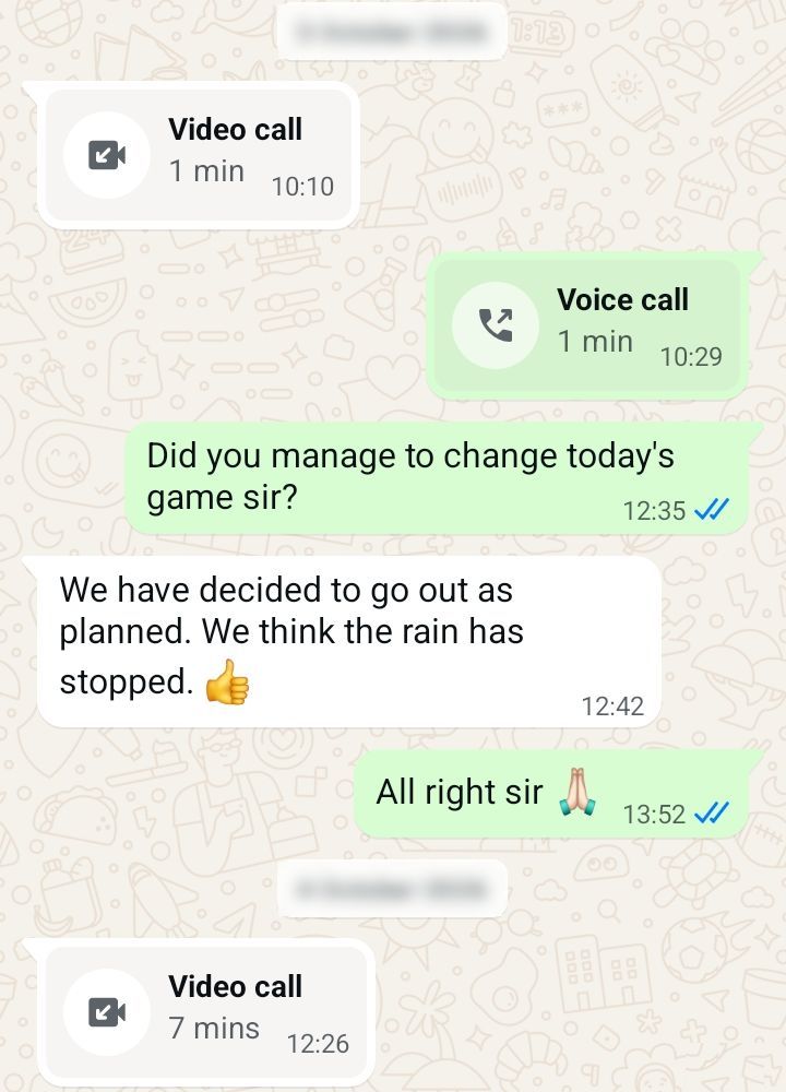 WhatsApp conversation with a Belek Golf Shuttle guest